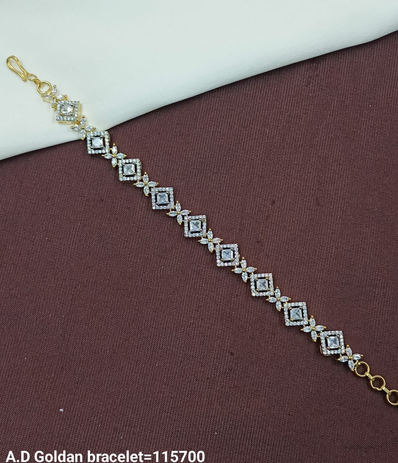 Elegant A.D. Gold-Tone Bracelet with Sparkling Cubic Zirconia – Timeless Luxury Jewelry